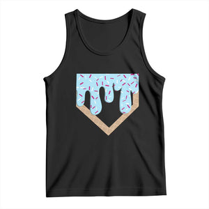 Baseball Ice Cream Dripping Tank Top Home Plate Drip TS02 Black Print Your Wear