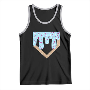 Baseball Ice Cream Dripping Tank Top Home Plate Drip TS02 Black Athletic Heather Print Your Wear