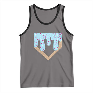 Baseball Ice Cream Dripping Tank Top Home Plate Drip TS02 Deep Heather Black Print Your Wear