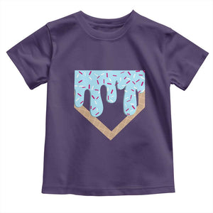 Baseball Ice Cream Dripping Toddler T Shirt Home Plate Drip TS02 Purple Print Your Wear