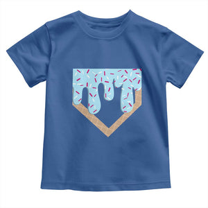 Baseball Ice Cream Dripping Toddler T Shirt Home Plate Drip TS02 Royal Blue Print Your Wear