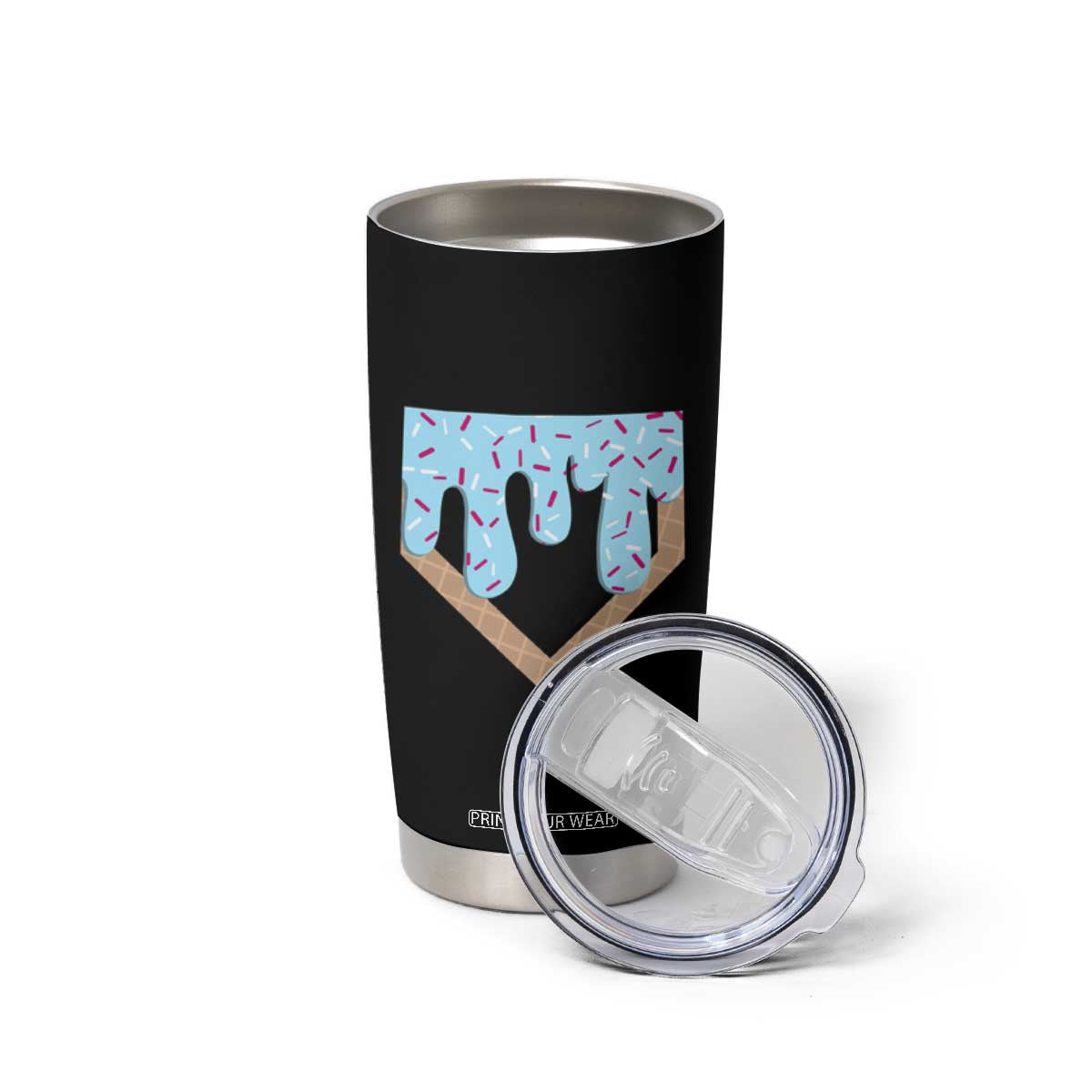 Baseball Ice Cream Dripping Tumbler Cup Home Plate Drip TS02 Print Your Wear