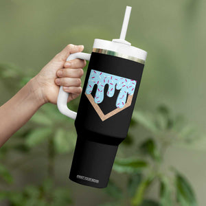 Baseball Ice Cream Dripping Tumbler With Handle Home Plate Drip TS02 Print Your Wear