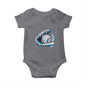 Baseball Drip Sprinkles Ice Cream Baby Onesie Ball and Glove Dripping TS02 Charcoal Print Your Wear