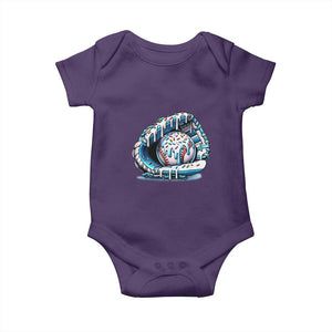 Baseball Drip Sprinkles Ice Cream Baby Onesie Ball and Glove Dripping TS02 Purple Print Your Wear