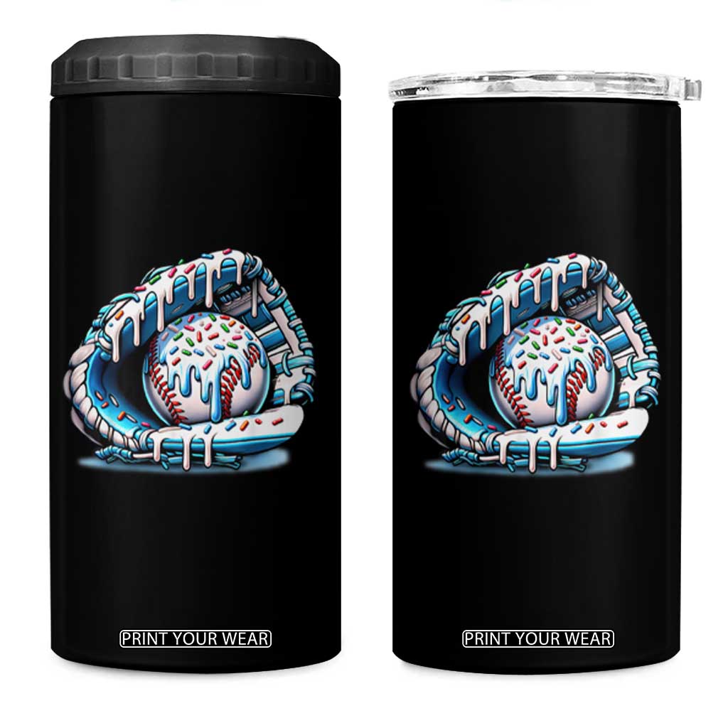 Baseball Drip Sprinkles Ice Cream 4 in 1 Can Cooler Tumbler Ball and Glove Dripping TS02 One Size: 16 oz Black Print Your Wear