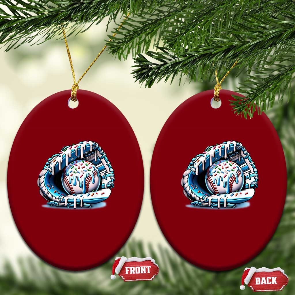 Baseball Drip Sprinkles Ice Cream Ceramic Ornament Ball and Glove Dripping TS02 Print Your Wear