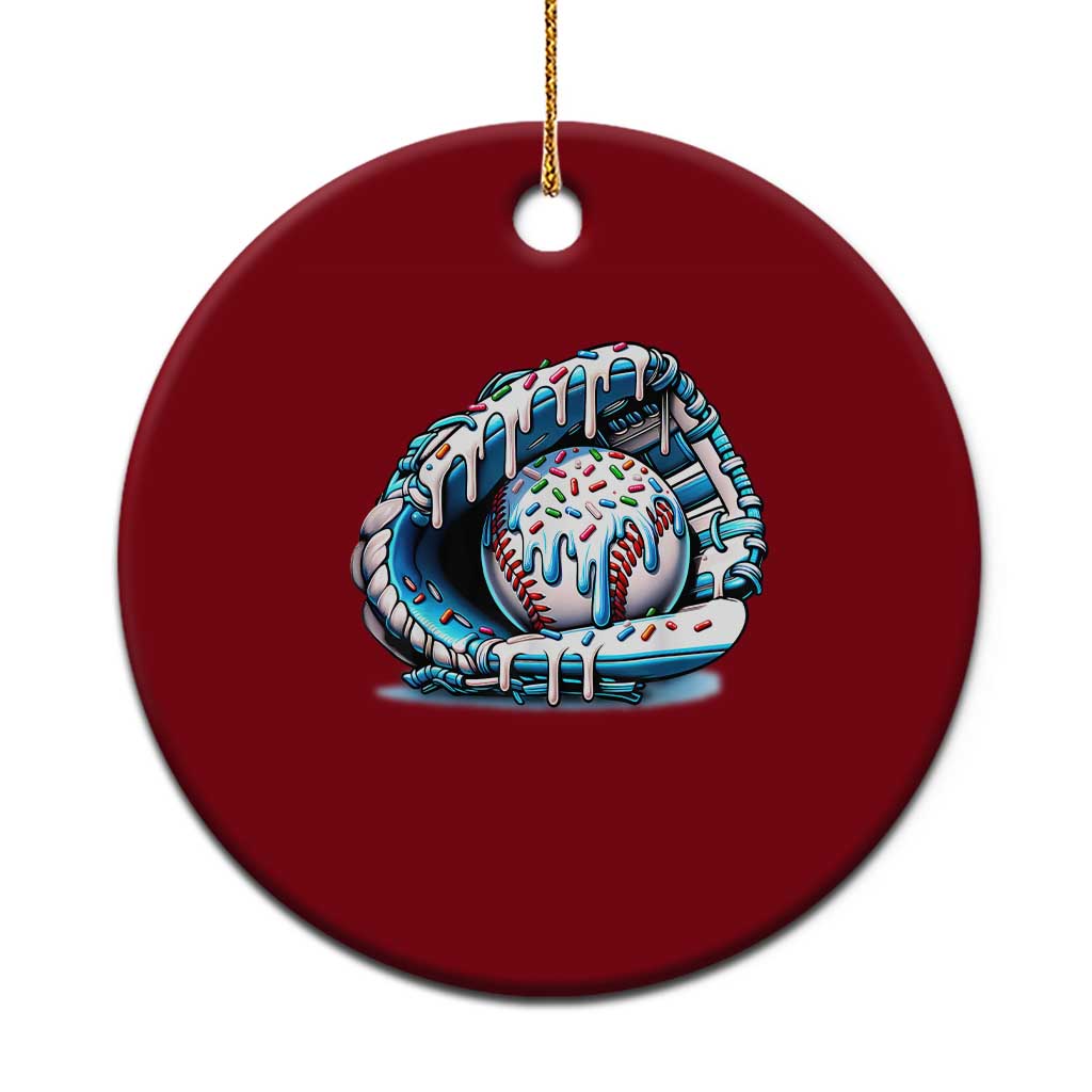 Baseball Drip Sprinkles Ice Cream Ceramic Ornament Ball and Glove Dripping TS02 1pc Red Print Your Wear