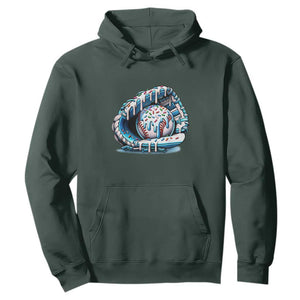 Baseball Drip Sprinkles Ice Cream Hoodie Ball and Glove Dripping TS02 Dark Forest Green Print Your Wear