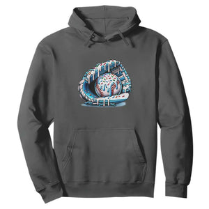 Baseball Drip Sprinkles Ice Cream Hoodie Ball and Glove Dripping TS02 Dark Heather Print Your Wear