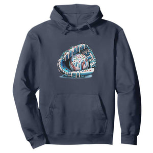 Baseball Drip Sprinkles Ice Cream Hoodie Ball and Glove Dripping TS02 Navy Print Your Wear