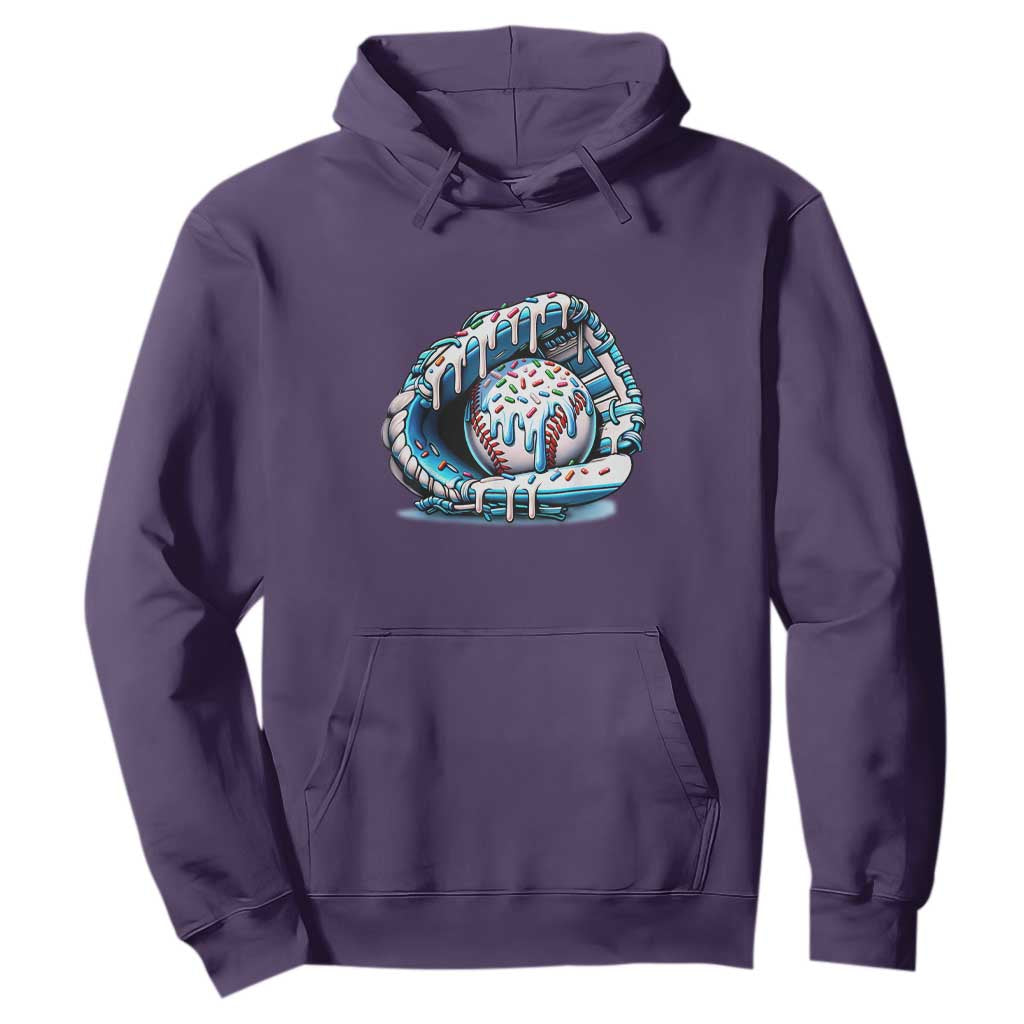 Baseball Drip Sprinkles Ice Cream Hoodie Ball and Glove Dripping TS02 Purple Print Your Wear