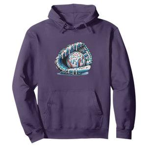 Baseball Drip Sprinkles Ice Cream Hoodie Ball and Glove Dripping TS02 Purple Print Your Wear