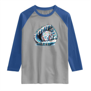 Baseball Drip Sprinkles Ice Cream Raglan Shirt Ball and Glove Dripping TS02 Sport Gray Royal Print Your Wear