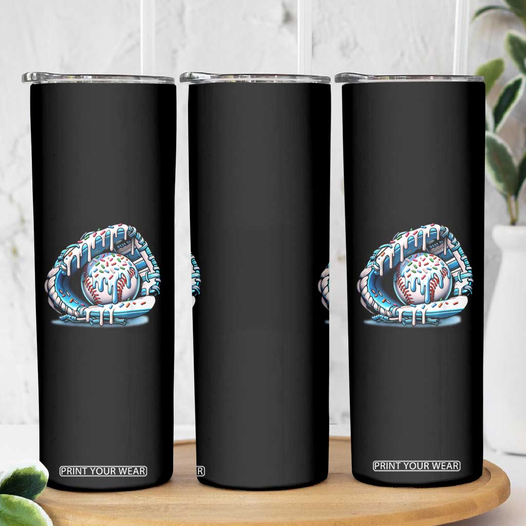 Baseball Drip Sprinkles Ice Cream Skinny Tumbler Ball and Glove Dripping TS02 Print Your Wear