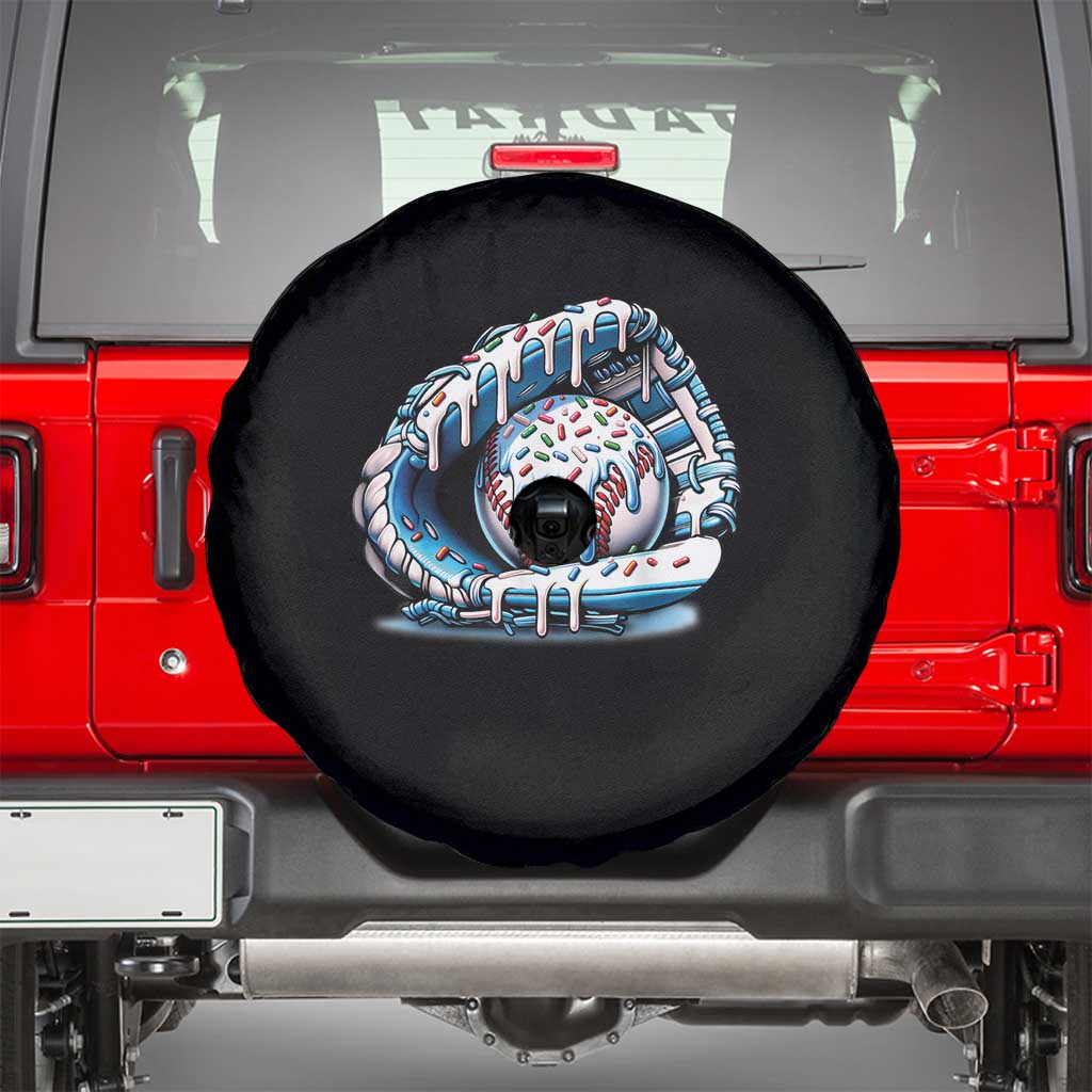 Baseball Drip Sprinkles Ice Cream Spare Tire Cover Ball and Glove Dripping TS02 Black Print Your Wear