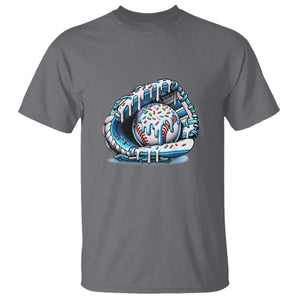 Baseball Drip Sprinkles Ice Cream T Shirt Ball and Glove Dripping TS02 Charcoal Print Your Wear