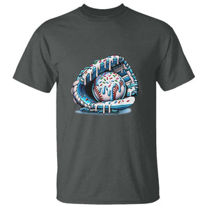 Baseball Drip Sprinkles Ice Cream T Shirt Ball and Glove Dripping TS02 Dark Heather Print Your Wear
