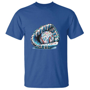 Baseball Drip Sprinkles Ice Cream T Shirt Ball and Glove Dripping TS02 Royal Blue Print Your Wear
