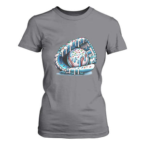 Baseball Drip Sprinkles Ice Cream T Shirt For Women Ball and Glove Dripping TS02 Charcoal Print Your Wear