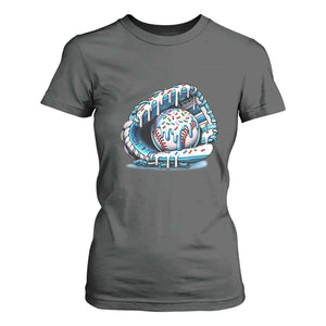 Baseball Drip Sprinkles Ice Cream T Shirt For Women Ball and Glove Dripping TS02 Dark Heather Print Your Wear