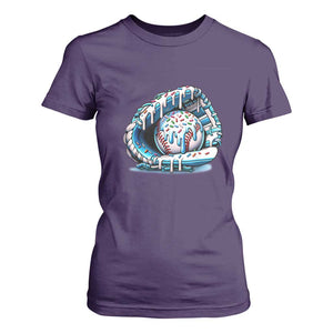 Baseball Drip Sprinkles Ice Cream T Shirt For Women Ball and Glove Dripping TS02 Purple Print Your Wear