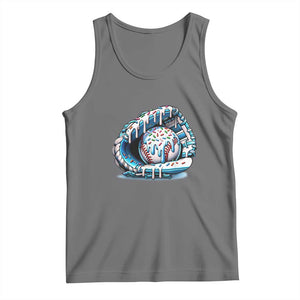 Baseball Drip Sprinkles Ice Cream Tank Top Ball and Glove Dripping TS02 Black Heather Print Your Wear