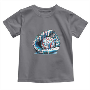 Baseball Drip Sprinkles Ice Cream Toddler T Shirt Ball and Glove Dripping TS02 Charcoal Print Your Wear