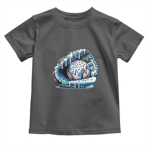 Baseball Drip Sprinkles Ice Cream Toddler T Shirt Ball and Glove Dripping TS02 Dark Heather Print Your Wear