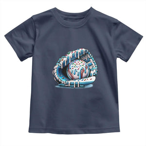 Baseball Drip Sprinkles Ice Cream Toddler T Shirt Ball and Glove Dripping TS02 Navy Print Your Wear