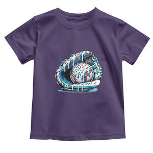 Baseball Drip Sprinkles Ice Cream Toddler T Shirt Ball and Glove Dripping TS02 Purple Print Your Wear