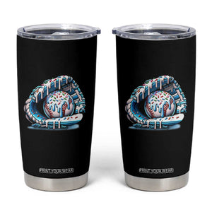 Baseball Drip Sprinkles Ice Cream Tumbler Cup Ball and Glove Dripping TS02 Black Print Your Wear