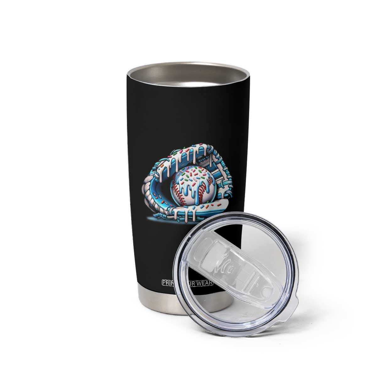 Baseball Drip Sprinkles Ice Cream Tumbler Cup Ball and Glove Dripping TS02 Print Your Wear