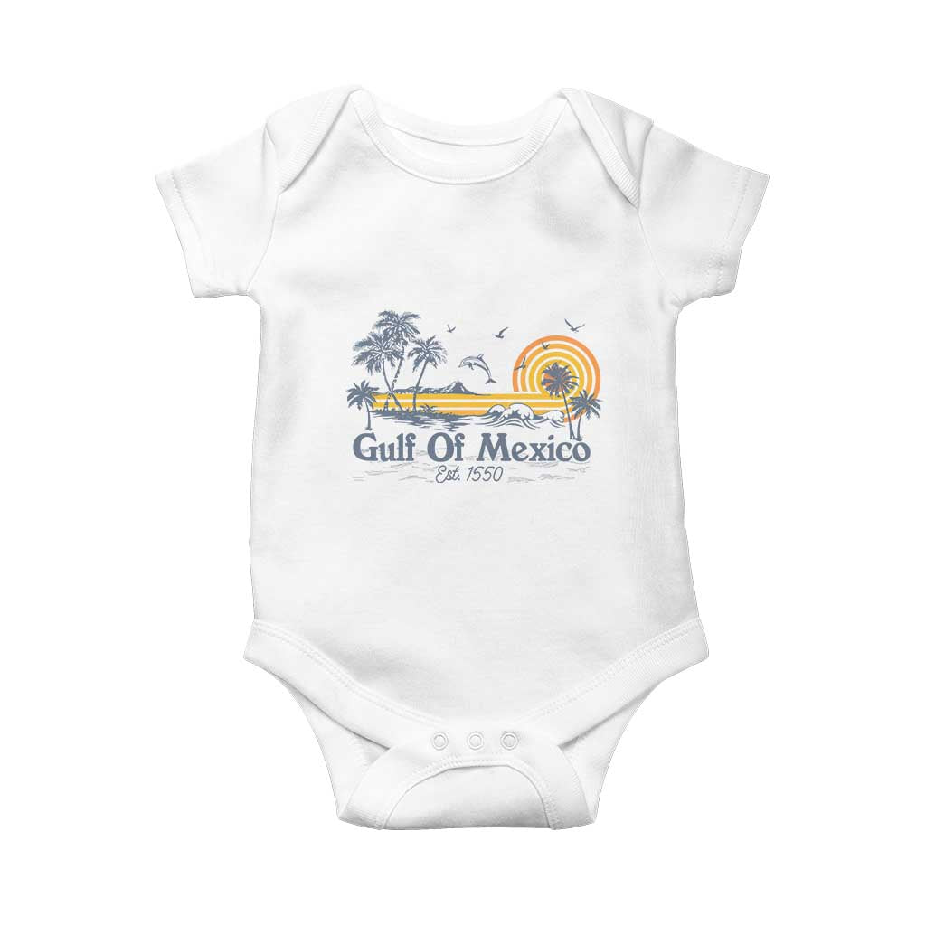 Vintage Gulf of Mexico Est 1550 Baby Onesie Golfo De Mexico TS02 White Print Your Wear