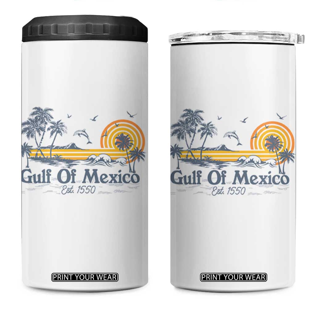 Vintage Gulf of Mexico Est 1550 4 in 1 Can Cooler Tumbler Golfo De Mexico TS02 One Size: 16 oz White Print Your Wear