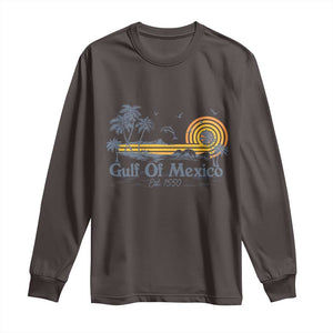 Vintage Gulf of Mexico Est 1550 Long Sleeve Shirt Golfo De Mexico TS02 Dark Chocolate Print Your Wear