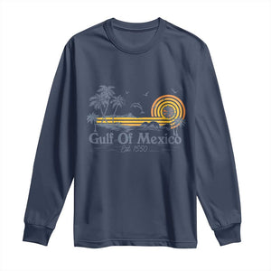 Vintage Gulf of Mexico Est 1550 Long Sleeve Shirt Golfo De Mexico TS02 Navy Print Your Wear