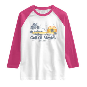 Vintage Gulf of Mexico Est 1550 Raglan Shirt Golfo De Mexico TS02 White Heliconia Print Your Wear