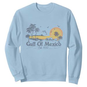 Vintage Gulf of Mexico Est 1550 Sweatshirt Golfo De Mexico TS02 Light Blue Print Your Wear