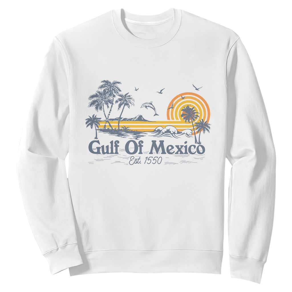 Vintage Gulf of Mexico Est 1550 Sweatshirt Golfo De Mexico TS02 White Print Your Wear