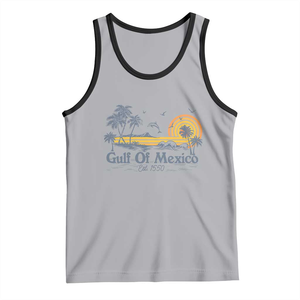 Vintage Gulf of Mexico Est 1550 Tank Top Golfo De Mexico TS02 Athletic Heather Black Print Your Wear