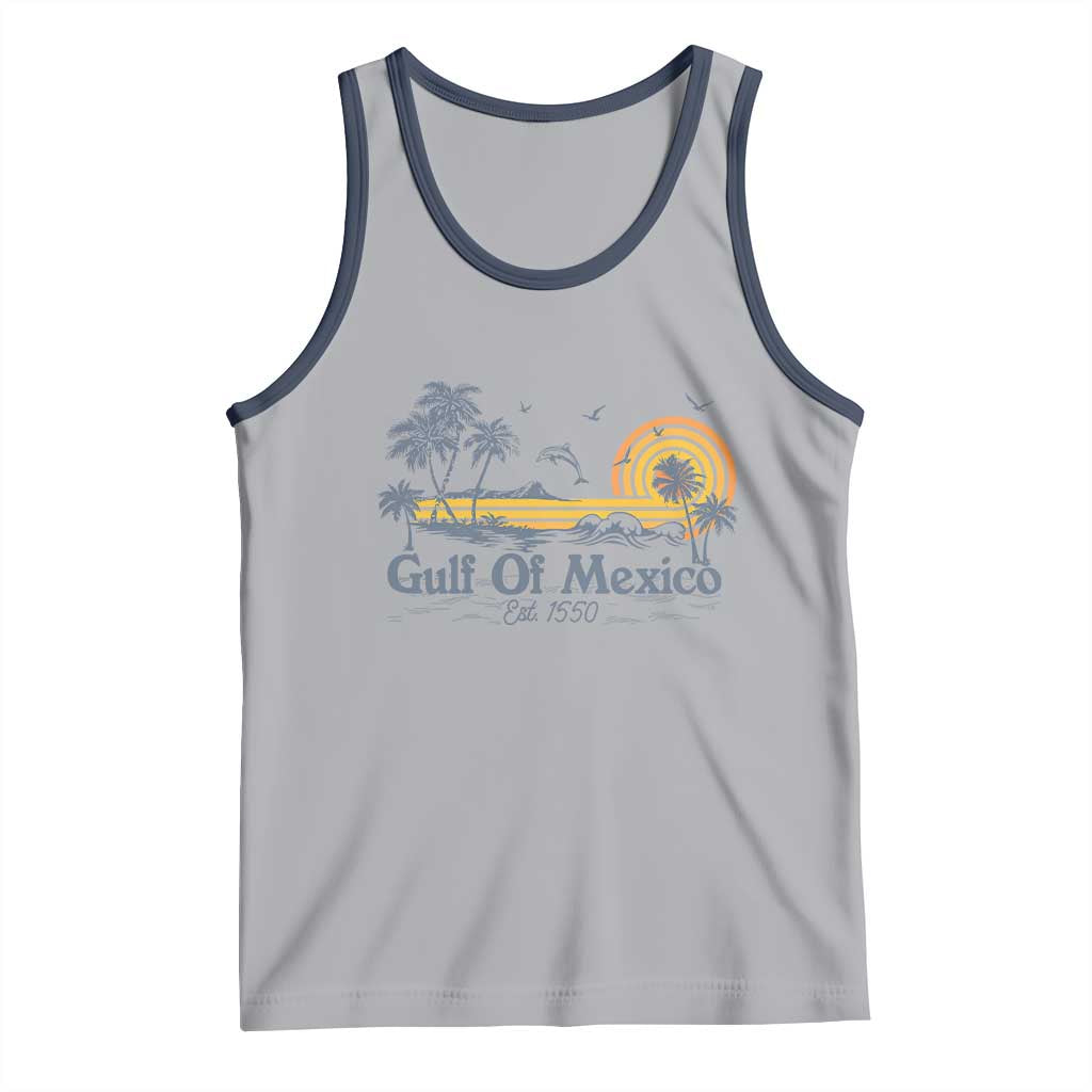Vintage Gulf of Mexico Est 1550 Tank Top Golfo De Mexico TS02 Athletic Heather Navy Print Your Wear
