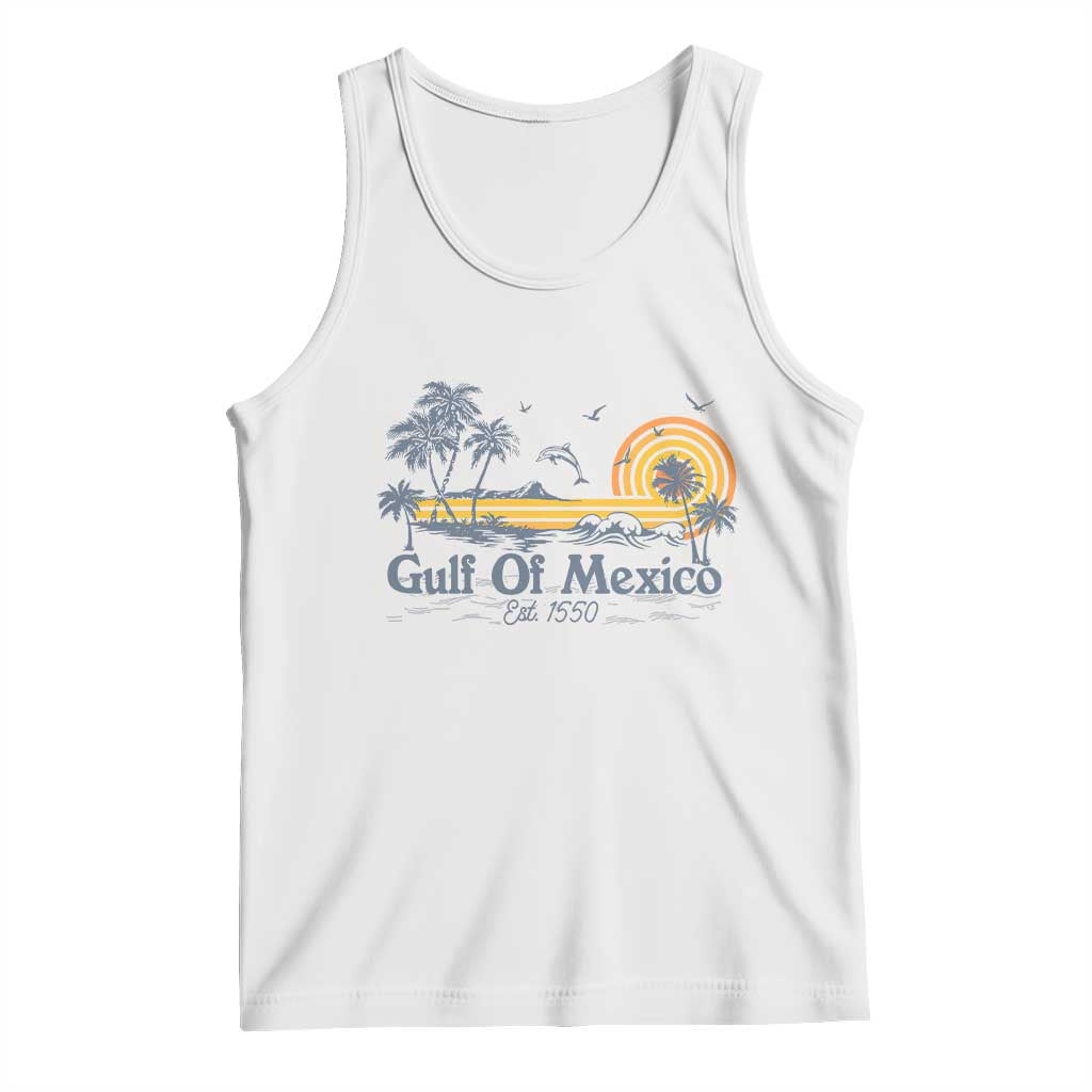 Vintage Gulf of Mexico Est 1550 Tank Top Golfo De Mexico TS02 White Print Your Wear