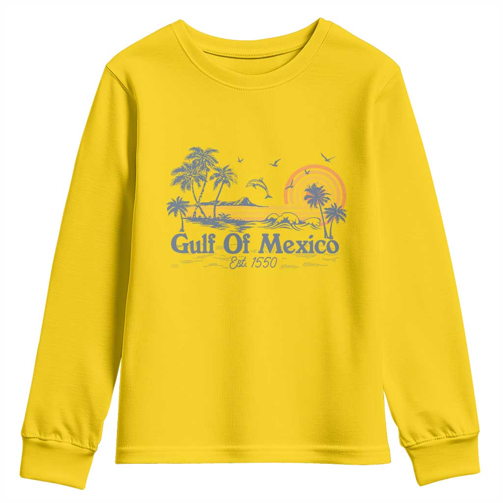 Vintage Gulf of Mexico Est 1550 Youth Sweatshirt Golfo De Mexico TS02 Daisy Print Your Wear