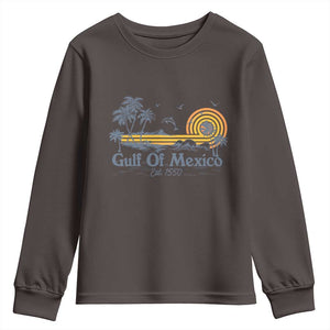 Vintage Gulf of Mexico Est 1550 Youth Sweatshirt Golfo De Mexico TS02 Dark Chocolate Print Your Wear