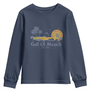 Vintage Gulf of Mexico Est 1550 Youth Sweatshirt Golfo De Mexico TS02 Navy Print Your Wear