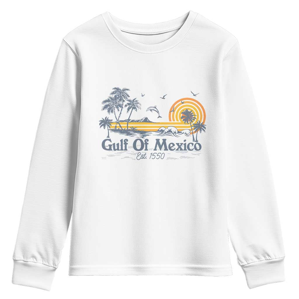 Vintage Gulf of Mexico Est 1550 Youth Sweatshirt Golfo De Mexico TS02 White Print Your Wear