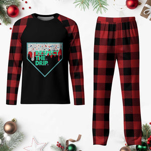 Baseball Home Plate Dripping Ice Cream Plaid Pajama Set Respect The Drip Social Club Sprinkles TS02 Buffalo Plaid Print Your Wear