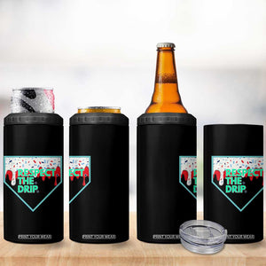 Baseball Home Plate Dripping Ice Cream 4 in 1 Can Cooler Tumbler Respect The Drip Social Club Sprinkles TS02 Print Your Wear