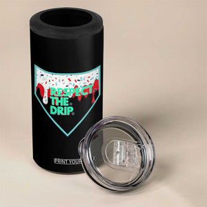 Baseball Home Plate Dripping Ice Cream 4 in 1 Can Cooler Tumbler Respect The Drip Social Club Sprinkles TS02 Print Your Wear